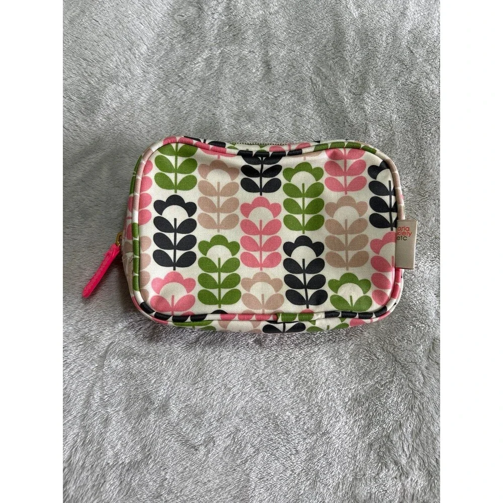 Orla Kiely cosmetic bag pouch make up jewelry travel vacation toiletry pink